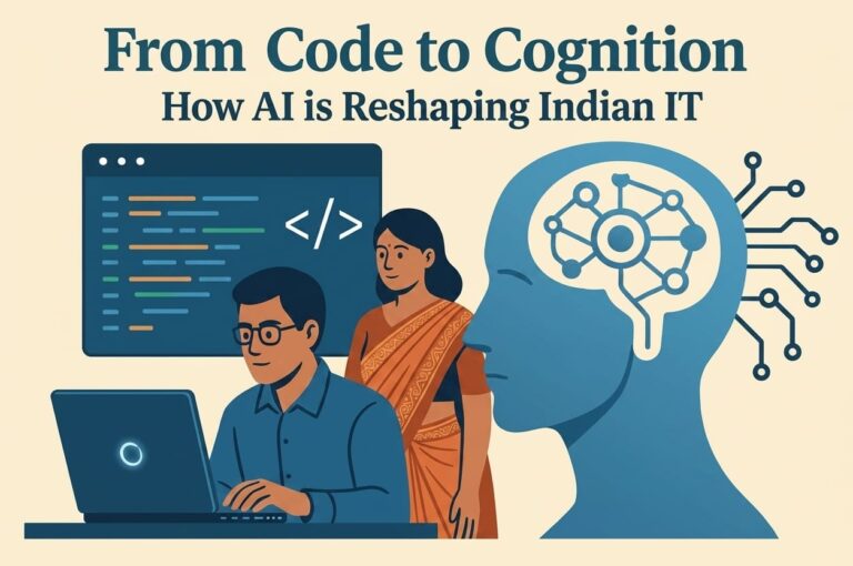 Indian IT professionals working with AI technology — illustrating how artificial intelligence is reshaping India's IT sector