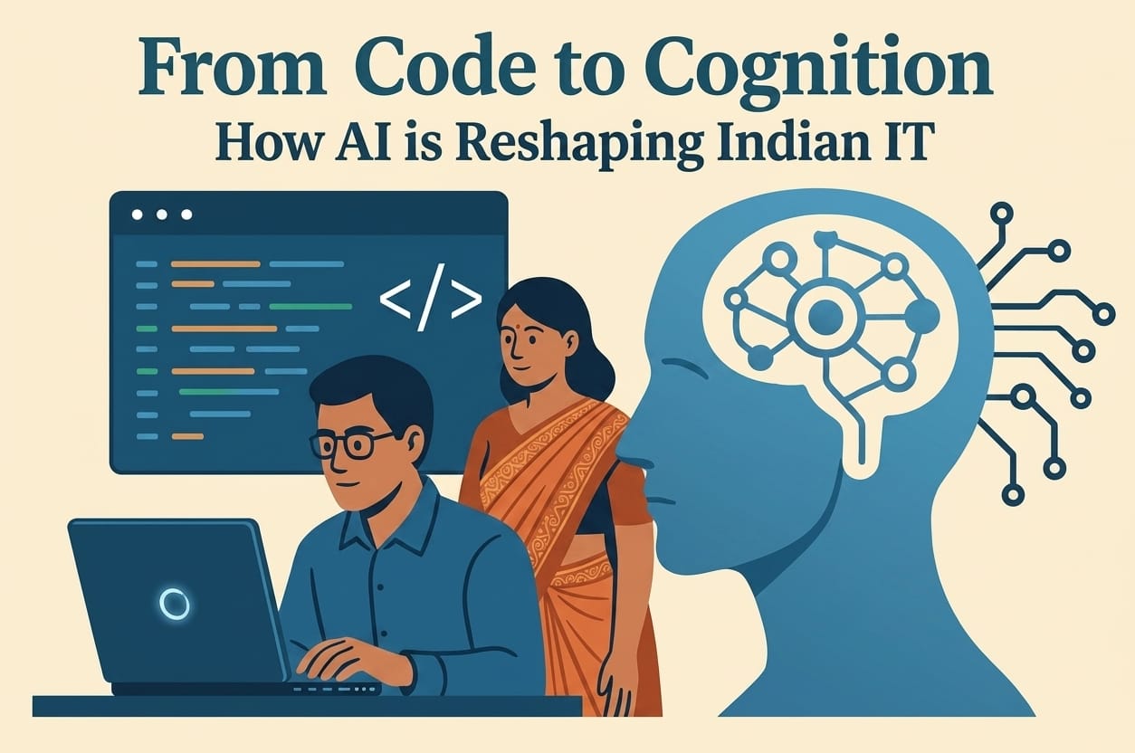 Indian IT professionals working with AI technology — illustrating how artificial intelligence is reshaping India's IT sector
